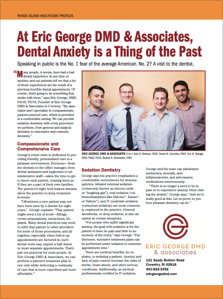 At Eric George DMD & Associates, Dental Anxiety is a Thing of the Past