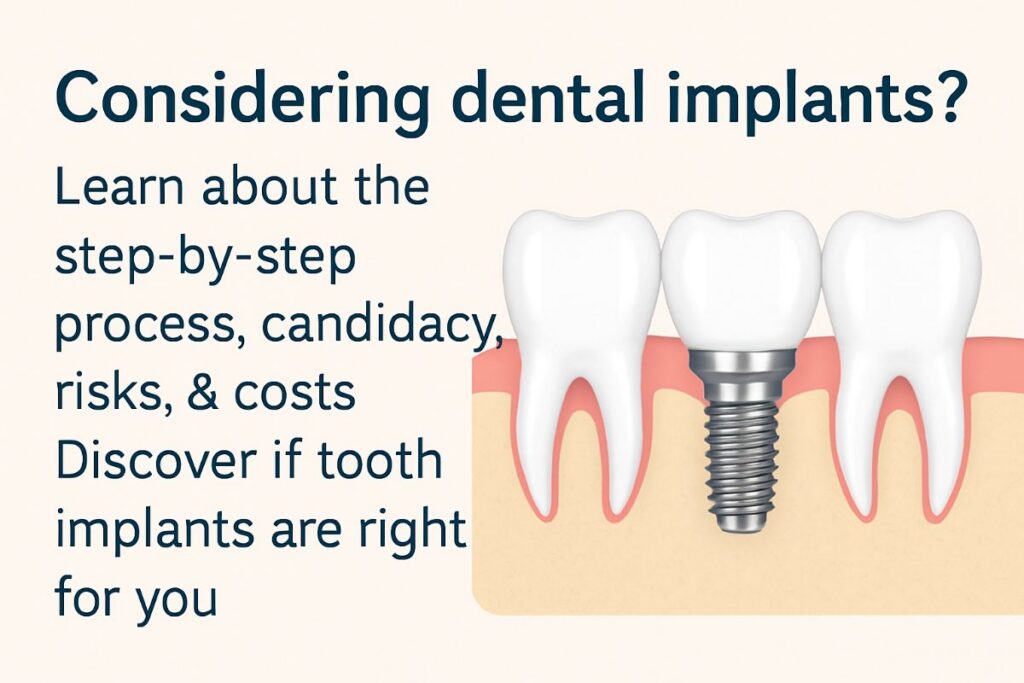 A dentist is carefully placing a titanium dental implant into a patient's jawbone, using precision instruments under bright surgical lighting. No text.
